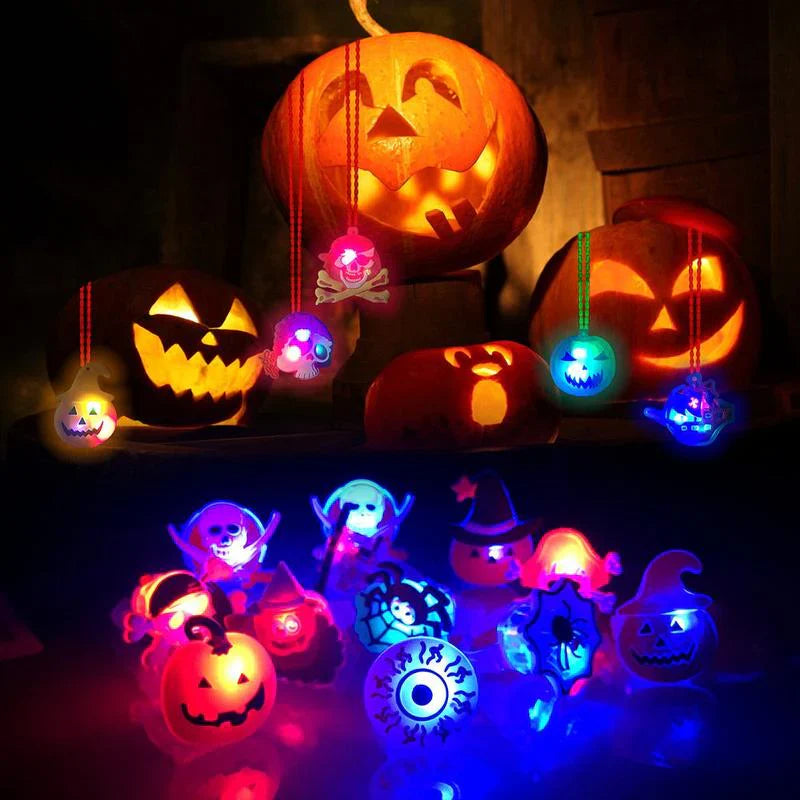 💍 Halloween Hot Sale Promotion 70% OFF🔥 Halloween 50Pcs LED glowing ring(Featuring 18 creepy-cute shapes)