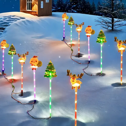 ✨ 6-Pack Solar Christmas Lights – Santa, Tree & Reindeer LED Fairy Lights for Garden & Pathway Décor