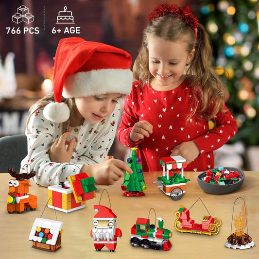 24 Packs Christmas Ornaments Building Set