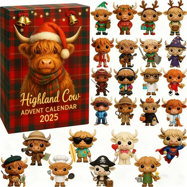 🎁Early Christmas Hot Sale 70% OFF🎅🎄🐮Highland Cow Advent Calendar 2025