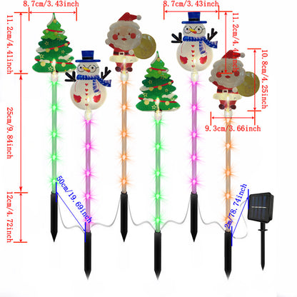 ✨ 6-Pack Solar Christmas Lights – Santa, Tree & Reindeer LED Fairy Lights for Garden & Pathway Décor