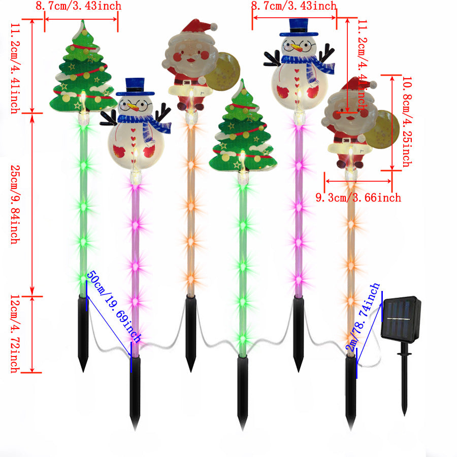 ✨ 6-Pack Solar Christmas Lights – Santa, Tree & Reindeer LED Fairy Lights for Garden & Pathway Décor