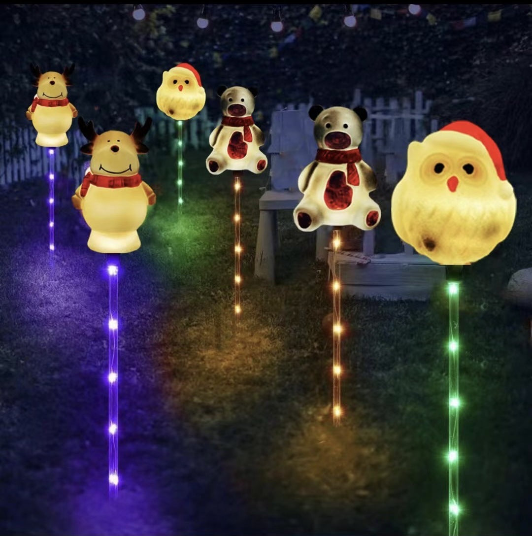 ✨ 6-Pack Solar Christmas Lights – Santa, Tree & Reindeer LED Fairy Lights for Garden & Pathway Décor