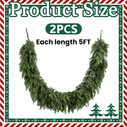 🔥Last Day Promotion 49% OFF🔥 - 6 Ft 2Pcs Realistic Artificial Cedar Pine Garland