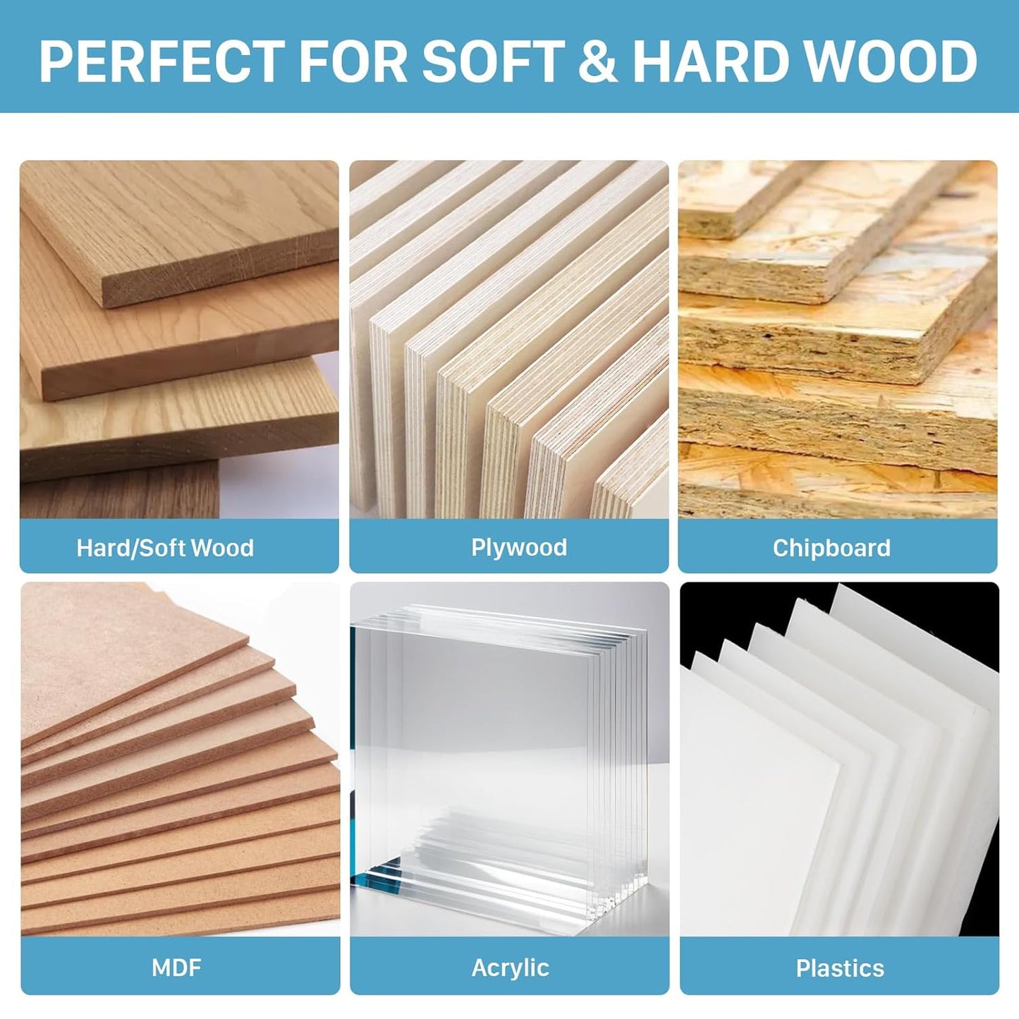 6pcs Roundover Router Bit Set