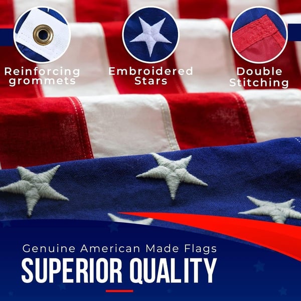 2025 Best Embroidered Stars American Flags