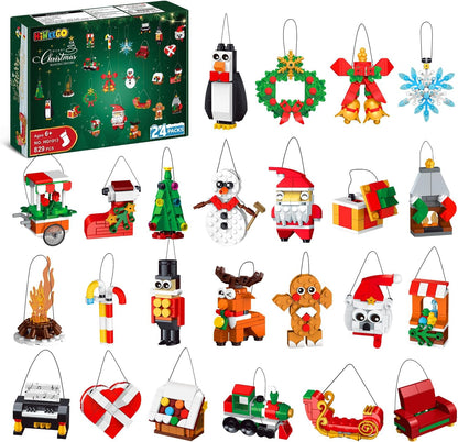 24 Packs Christmas Ornaments Building Set