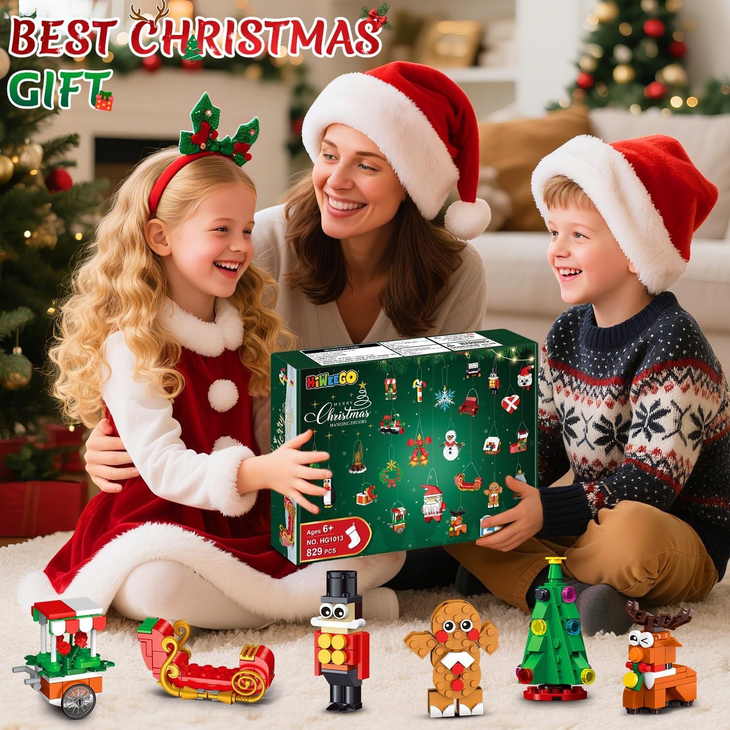 24 Packs Christmas Ornaments Building Set