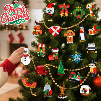 24 Packs Christmas Ornaments Building Set