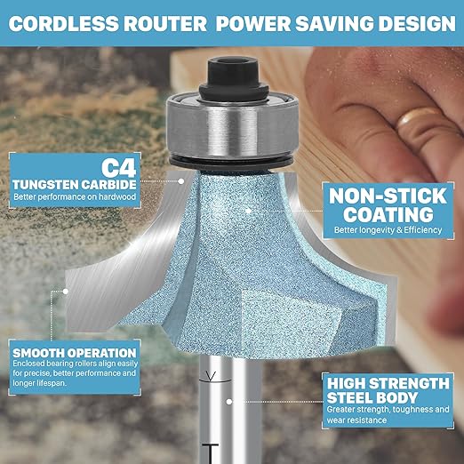 6pcs Roundover Router Bit Set