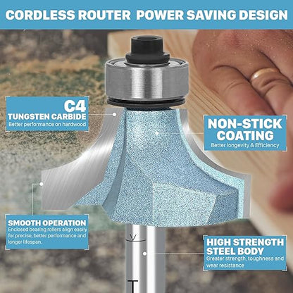 6pcs Roundover Router Bit Set