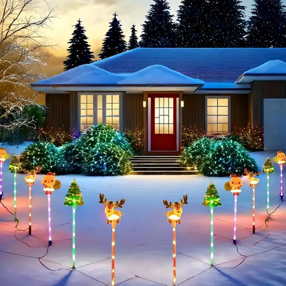 ✨ 6-Pack Solar Christmas Lights – Santa, Tree & Reindeer LED Fairy Lights for Garden & Pathway Décor