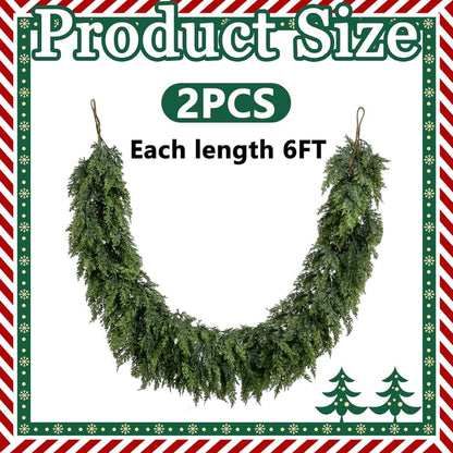 🔥Last Day Promotion 49% OFF🔥 - 6 Ft 2Pcs Realistic Artificial Cedar Pine Garland