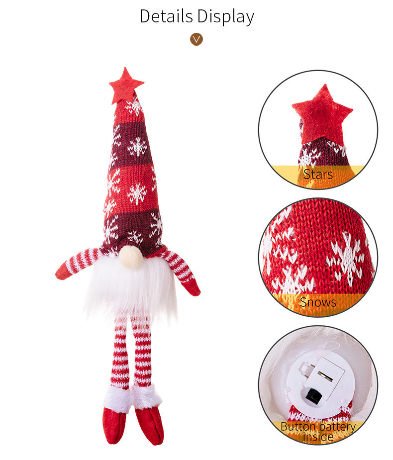 🎁 Whimsical Christmas Gnome with Lights – Cozy Nordic Santa Plush for Festive Home Decor