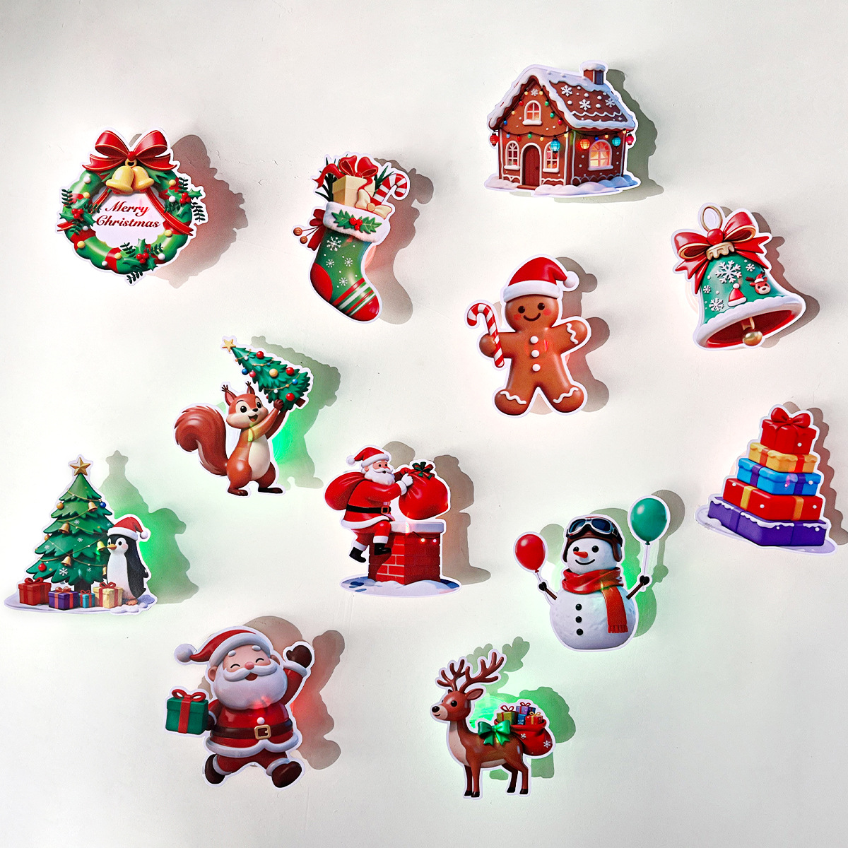 Christmas 3D Glowing Wall Decals