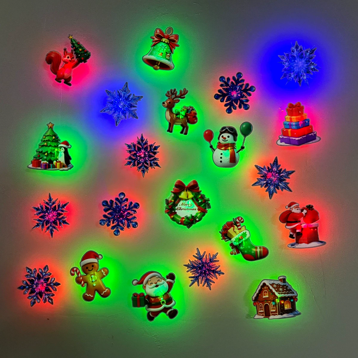 Christmas 3D Glowing Wall Decals