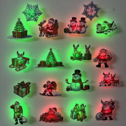 Christmas 3D Glowing Wall Decals
