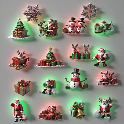 Christmas 3D Glowing Wall Decals