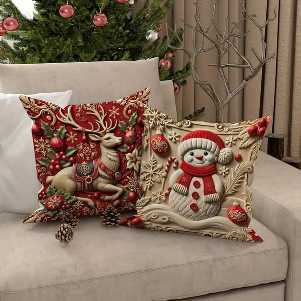 Christmas Themed Cushion Cover