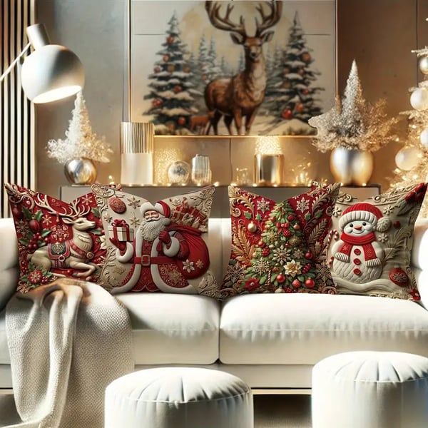 Christmas Themed Cushion Cover