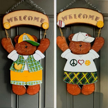 Seasonal Brown Bears Welcome Sign