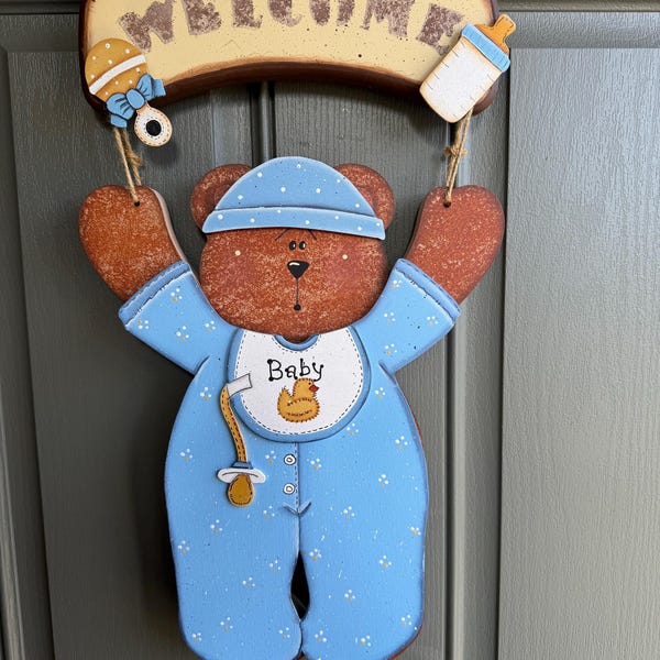 Seasonal Brown Bears Welcome Sign