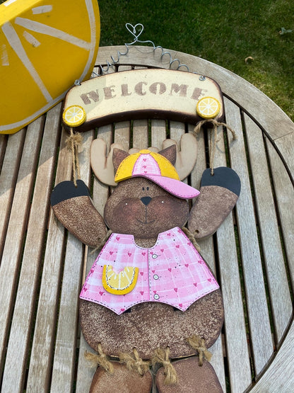 Seasonal Brown Bears Welcome Sign